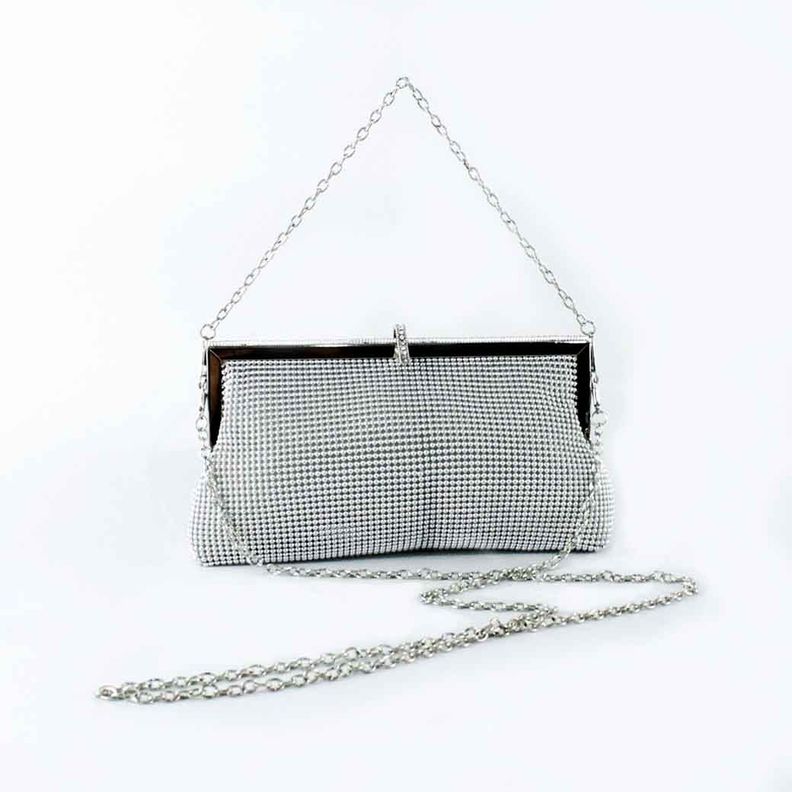 Cartera Malla de Noche Sobre 552 Mujer Plateado Mailea-3