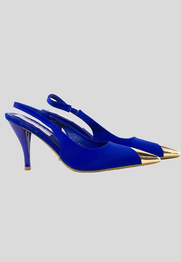 Stiletto abierto pta metal Azul-1