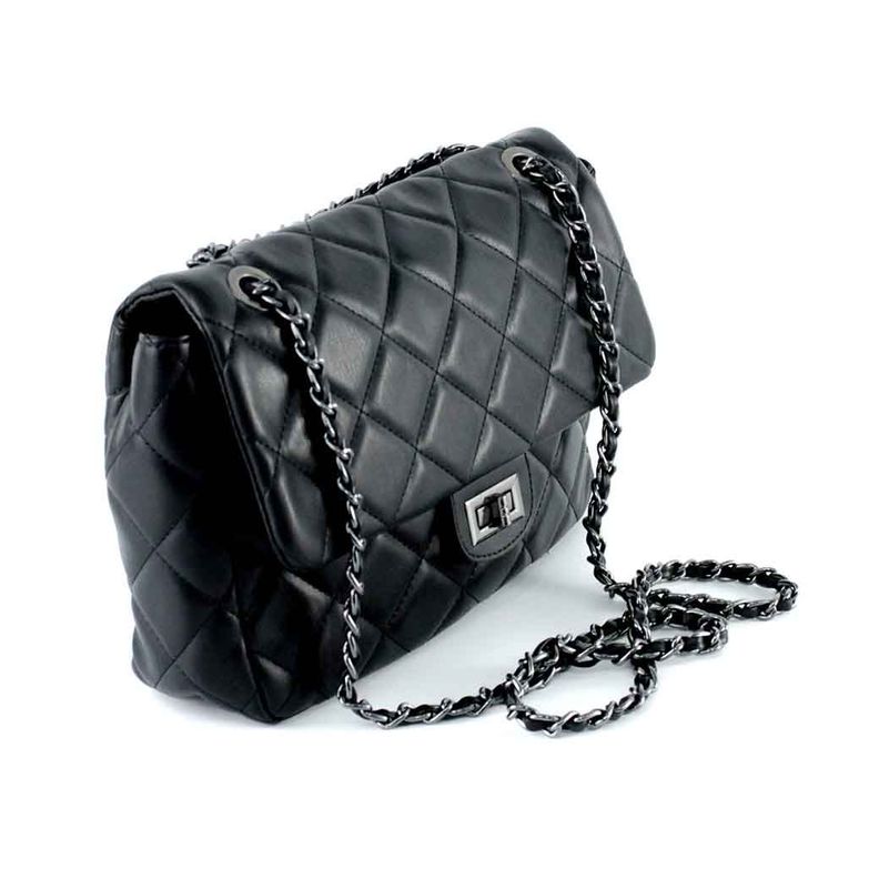 Cartera Ecocuero Acolchada 872 Mujer Negro Mailea-1
