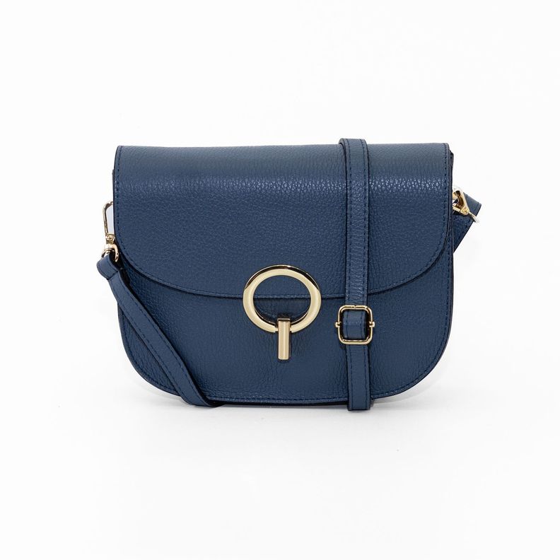 Cartera Cuero con Círculo Metálico Jeans-0