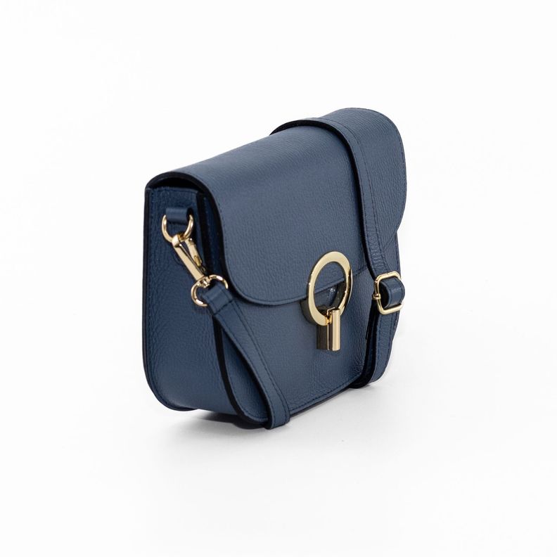 Cartera Cuero con Círculo Metálico Jeans-1