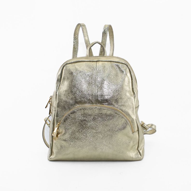 Mochila Cuero Metálica Oro-0