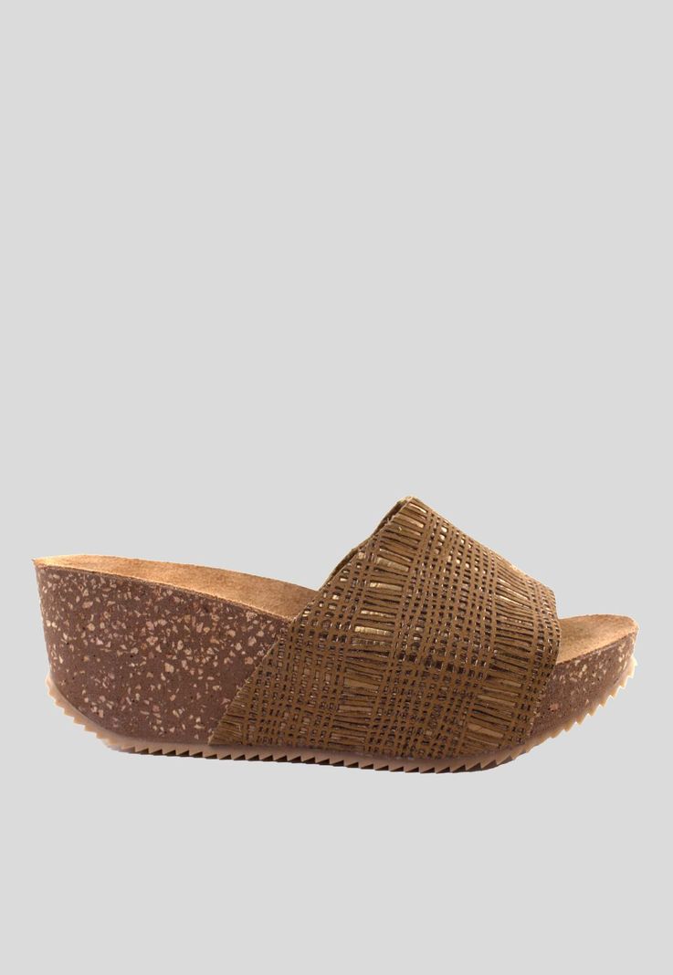 Sandalia Cuero Metal Rayada Bronce-1