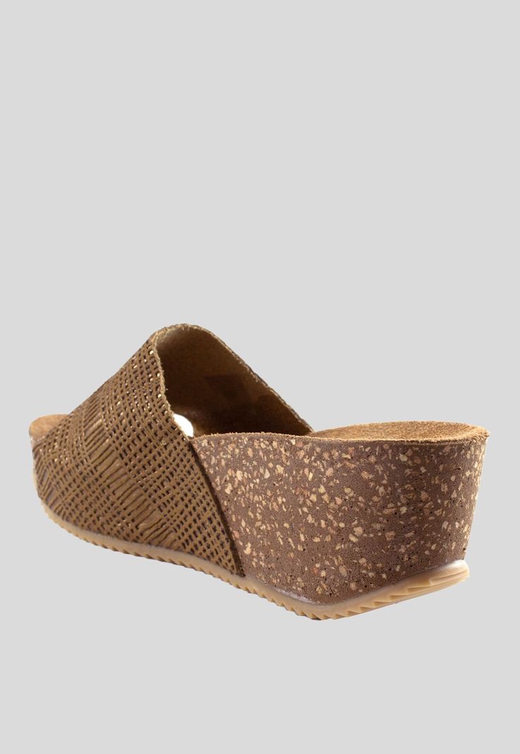 Sandalia Cuero Metal Rayada Bronce-2