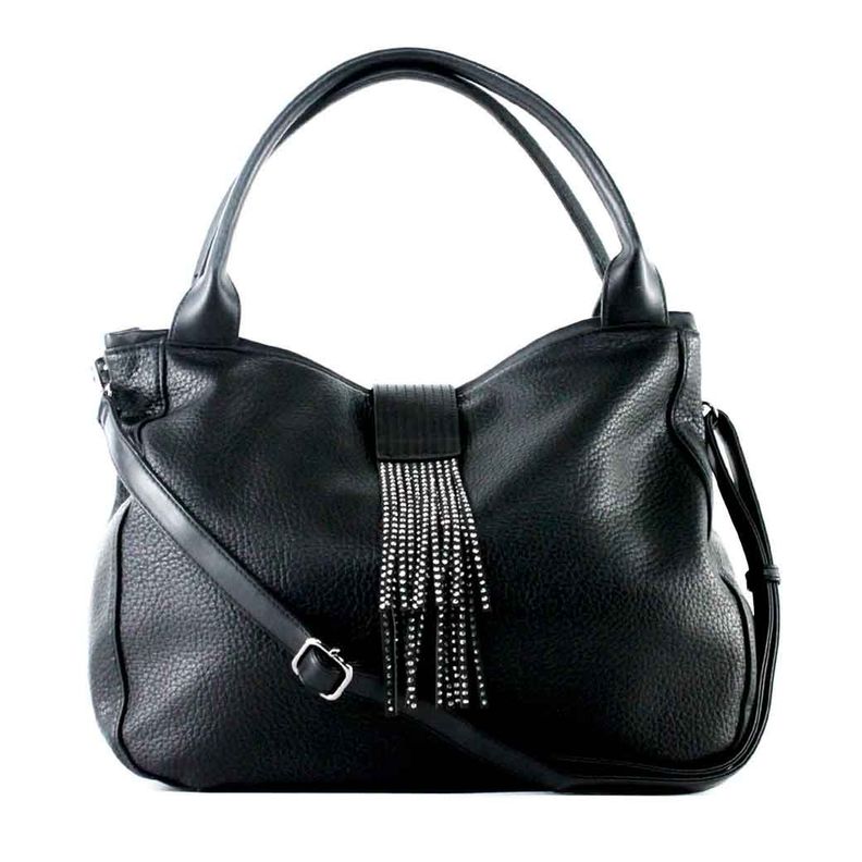 Cartera Ecocuero Pasador Strass 541 Mujer Negro Mailea-0