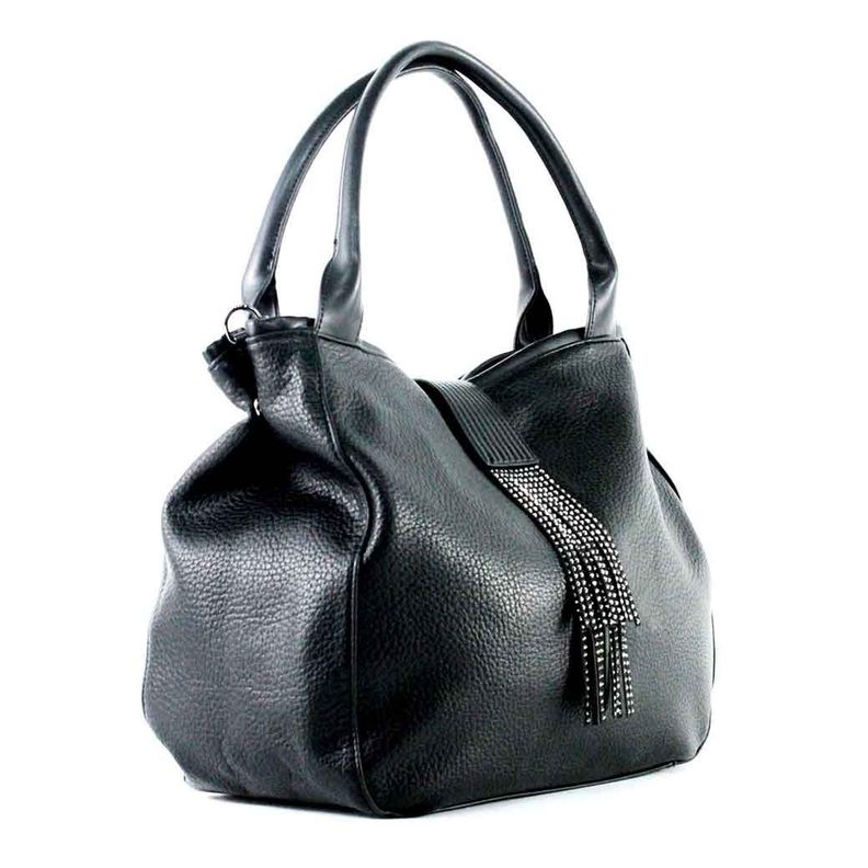Cartera Ecocuero Pasador Strass 541 Mujer Negro Mailea-1