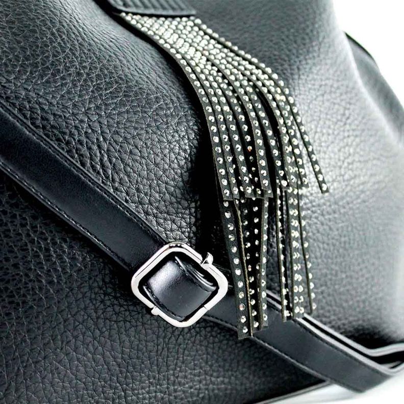 Cartera Ecocuero Pasador Strass 541 Mujer Negro Mailea-3