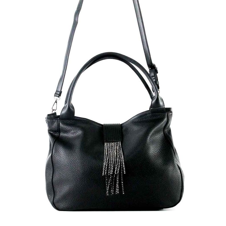 Cartera Ecocuero Pasador Strass 541 Mujer Negro Mailea-4