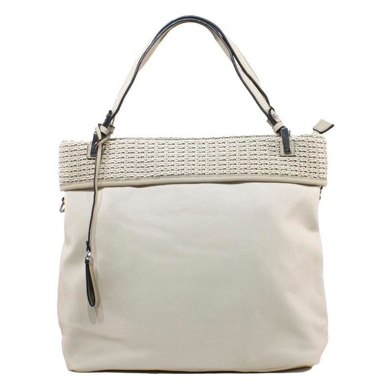 Cartera C/Franja Tejida Beige