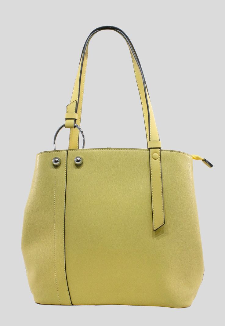 Cartera Correa Y Argolla Amarillo-0