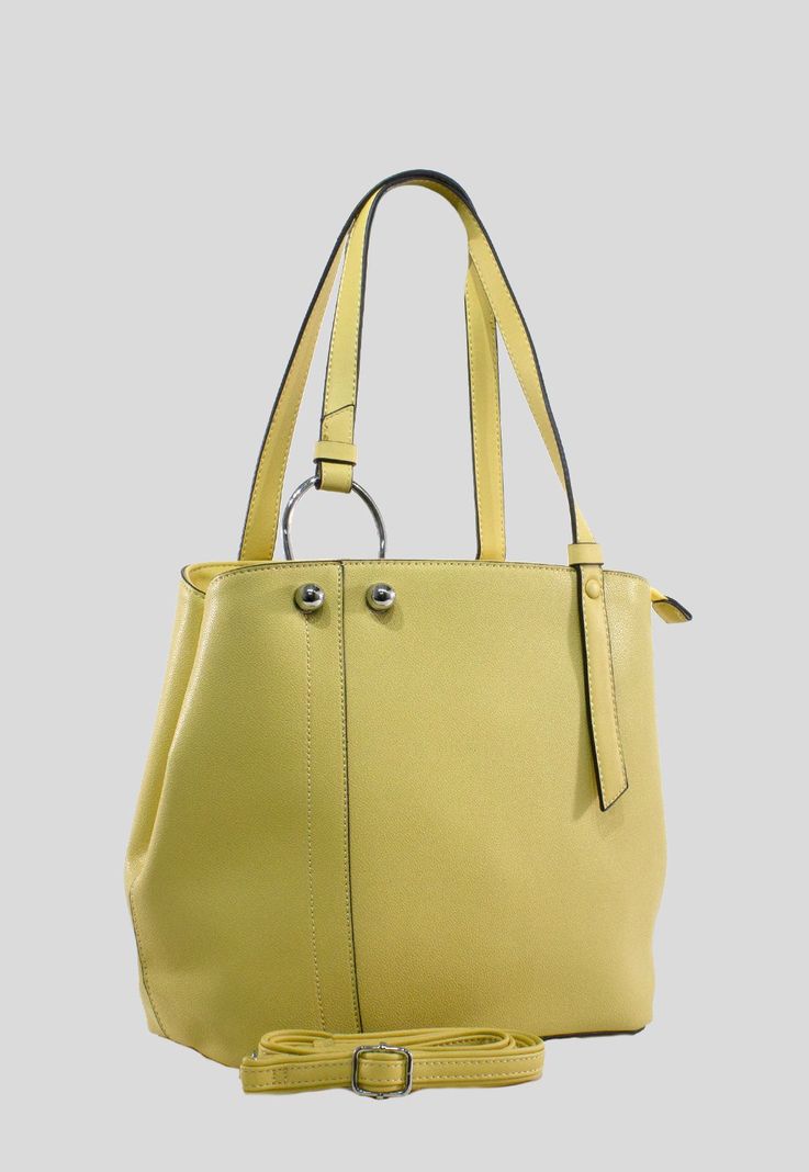 Cartera Correa Y Argolla Amarillo-1