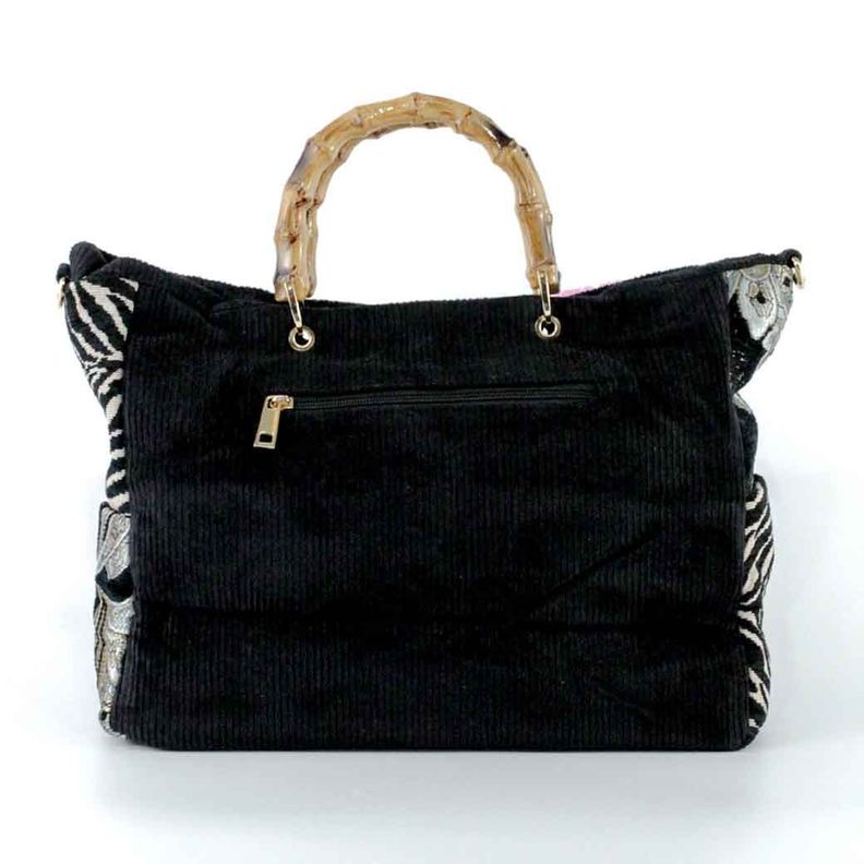 Cartera Cotele Manilla Bambu 007 Mujer Negro Mailea-2