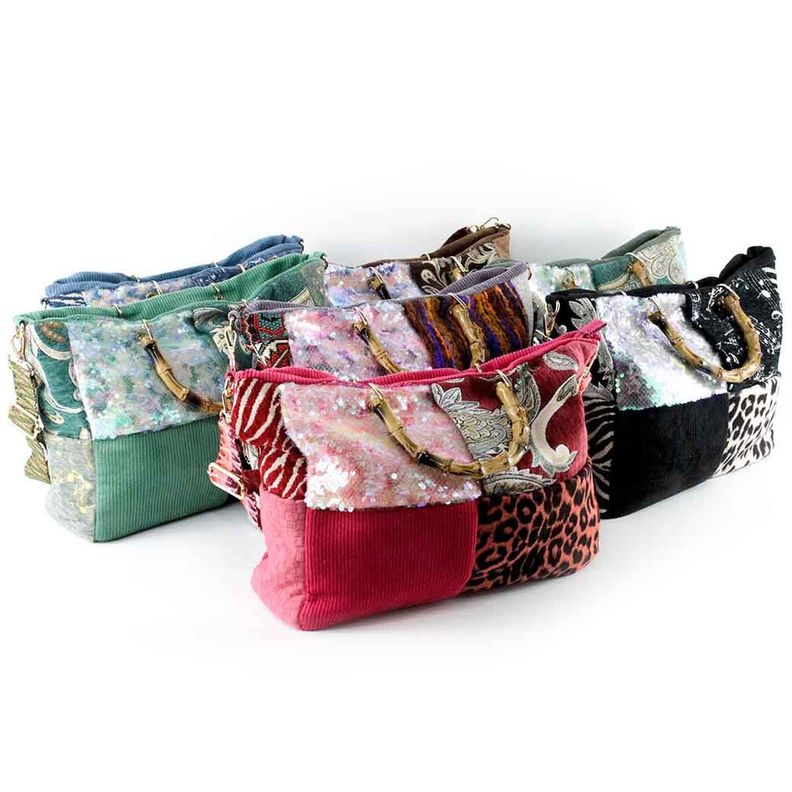 Cartera Cotele Manilla Bambu 007 Mujer Negro Mailea-5