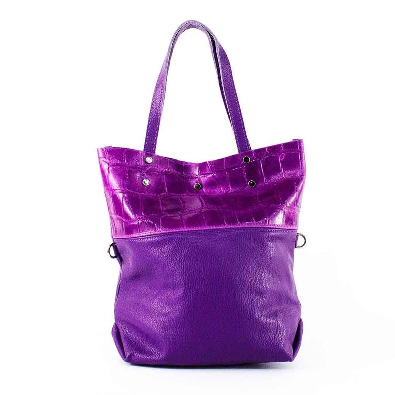 Cartera de Cuero Coco Broche 743 Mujer Morado Mailea-0