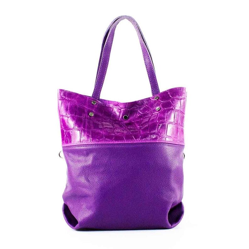 Cartera de Cuero Coco Broche 743 Mujer Morado Mailea-1