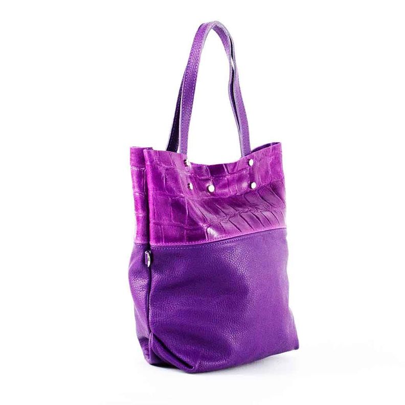 Cartera de Cuero Coco Broche 743 Mujer Morado Mailea-2