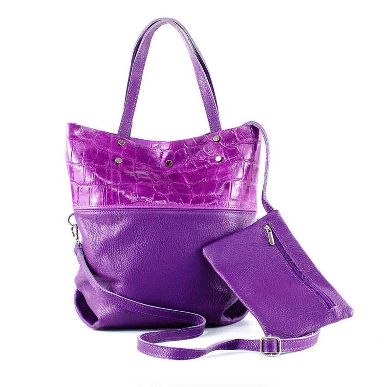Cartera de Cuero Coco Broche 743 Mujer Morado Mailea-3