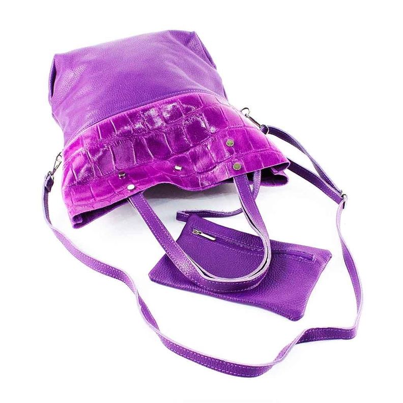 Cartera de Cuero Coco Broche 743 Mujer Morado Mailea-4