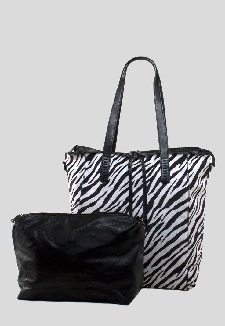 Cartera Grande Lazo Cebra Blanco-0