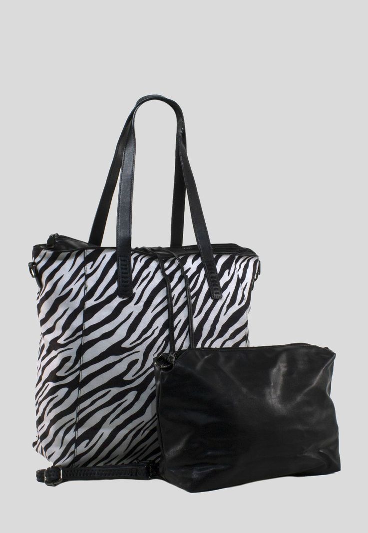 Cartera Grande Lazo Cebra Blanco-1