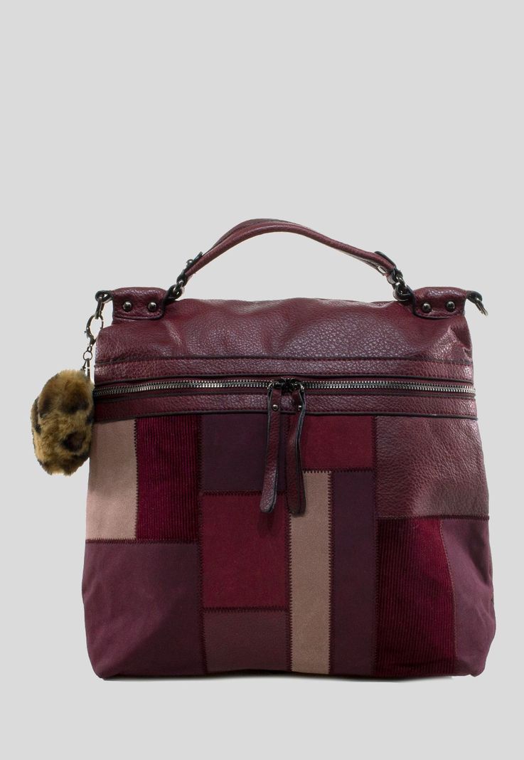 Mochila Grande Patchwork  Burdeo-0
