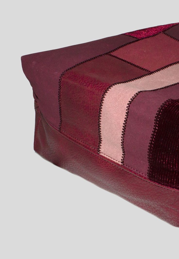 Mochila Grande Patchwork  Burdeo-4