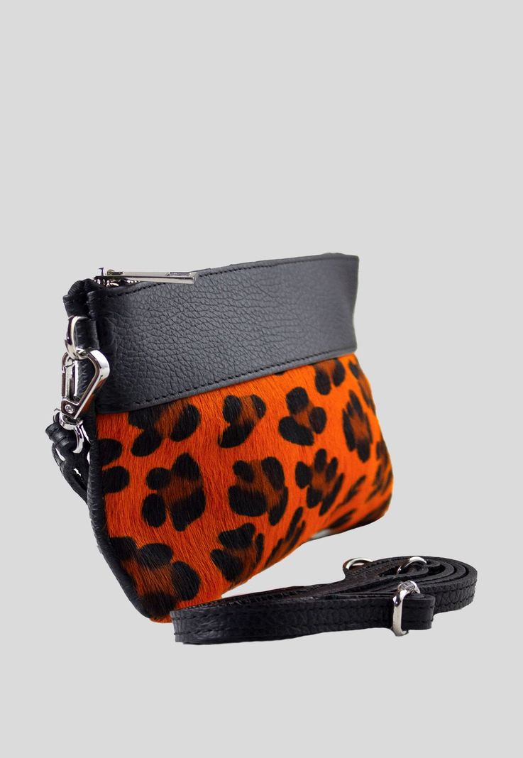 Bandolera Cuero Cavallino Leo Naranjo-0