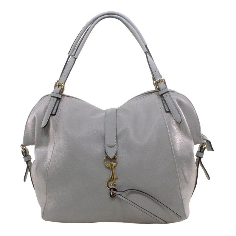 Cartera Con Mosqueton Gris