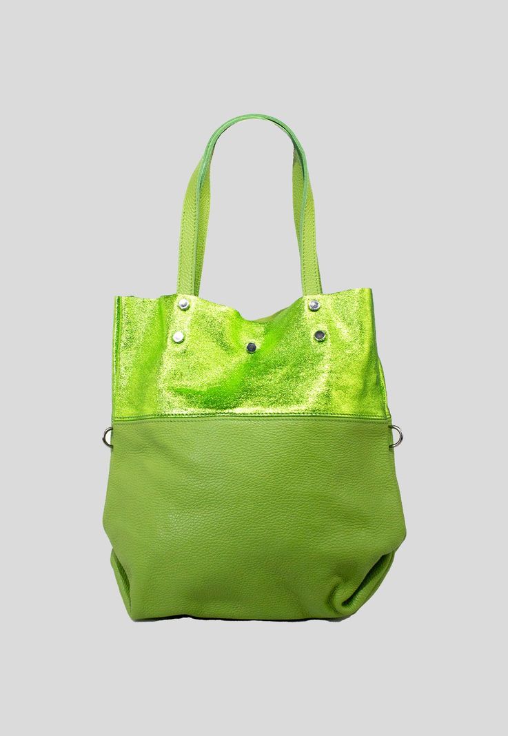 Cartera cuero franja brillo Verde-0