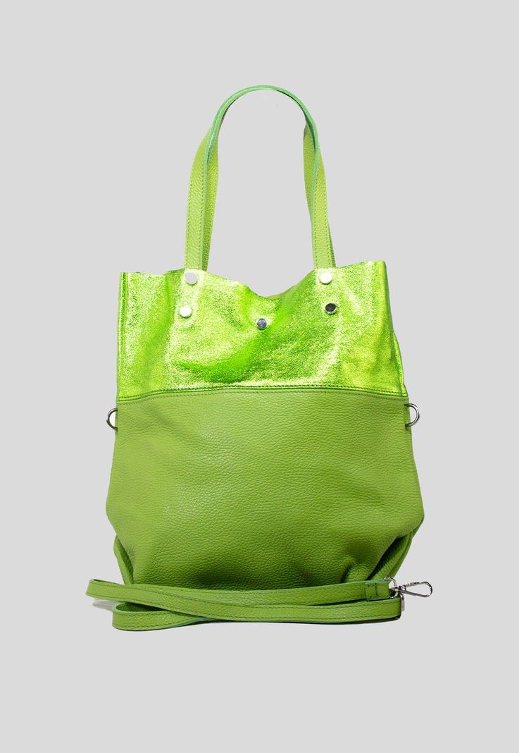 Cartera cuero franja brillo Verde-1