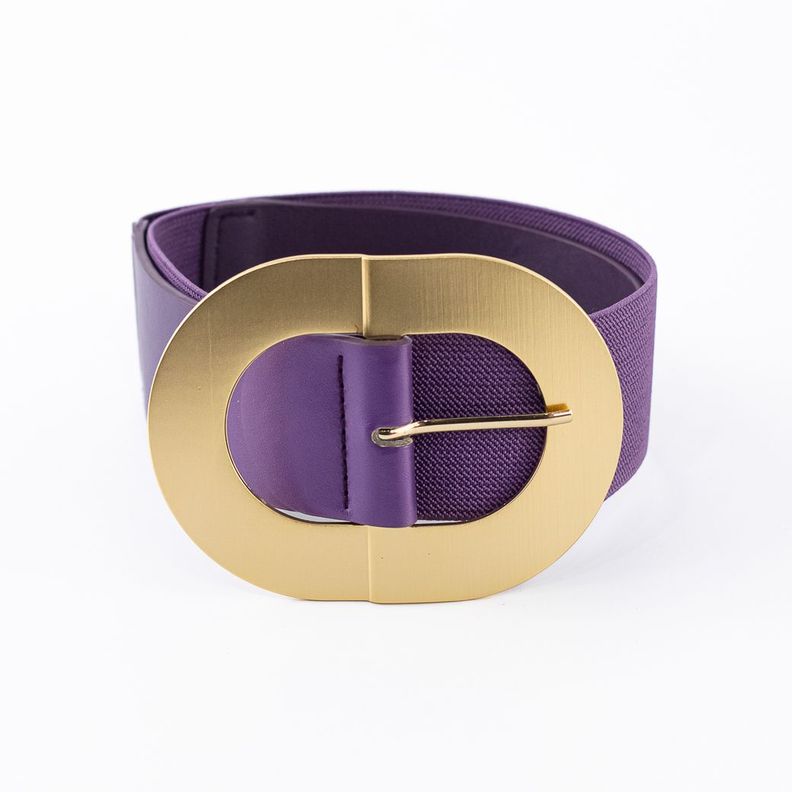 Cinturón Elastico Hebilla Metal Mujer Morado Mailea-0
