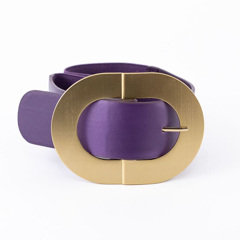 Cinturón Elastico Hebilla Metal Mujer Morado Mailea-1