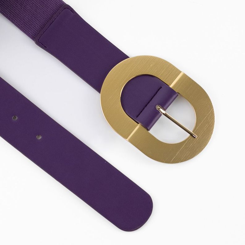 Cinturón Elastico Hebilla Metal Mujer Morado Mailea-2