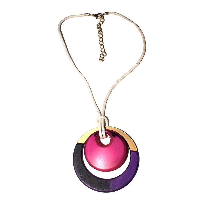 Collar Acrilico C/Metal Morado