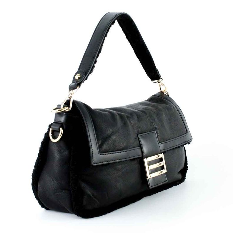 Cartera Ecocuero Alargada 746 Mujer Negro Mailea-1
