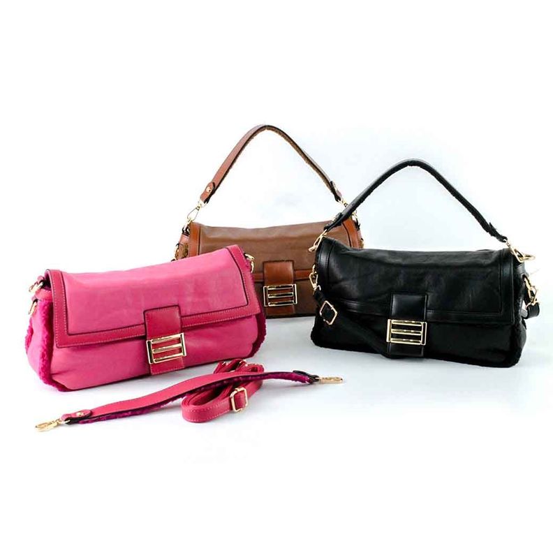 Cartera Ecocuero Alargada 746 Mujer Negro Mailea-4