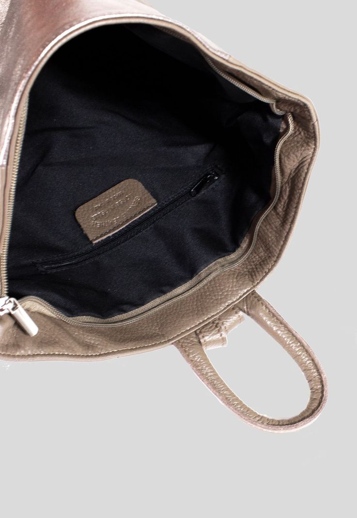 Mochila Cuero Bimaterial Bronce-3
