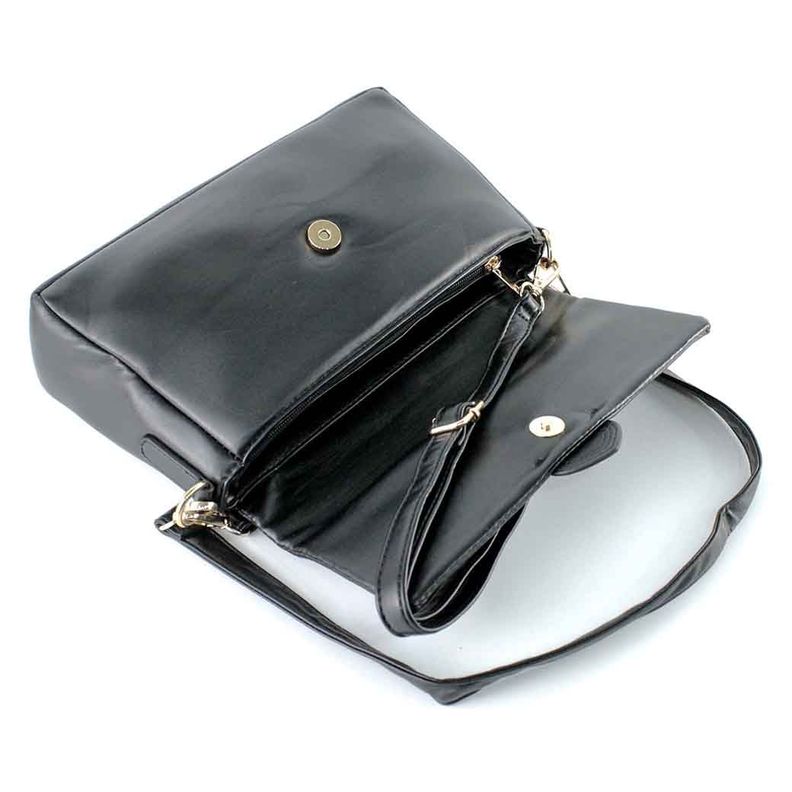 Cartera Ecocuero Lisa 639 Mujer Negro Mailea-3
