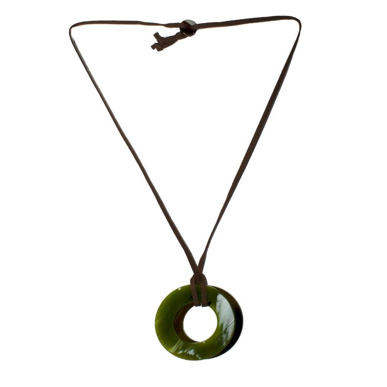 Collar disco acrilico Verde