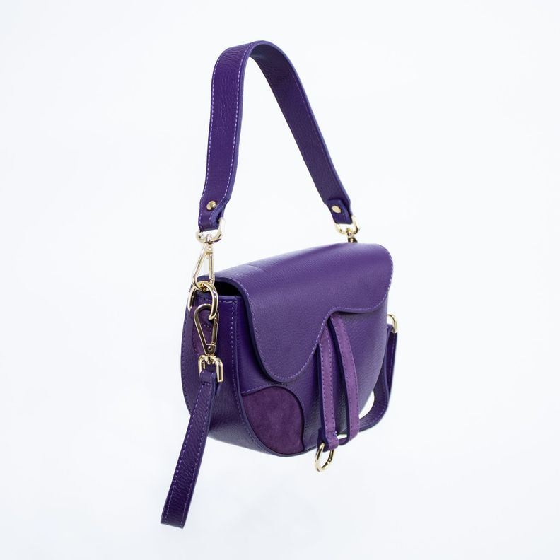 Cartera de cuero con detalles de reno color Morado-1