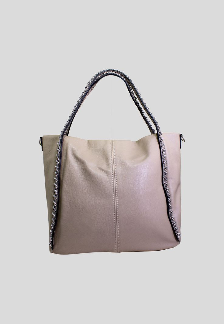 Cartera con full y cadena Taupe-0