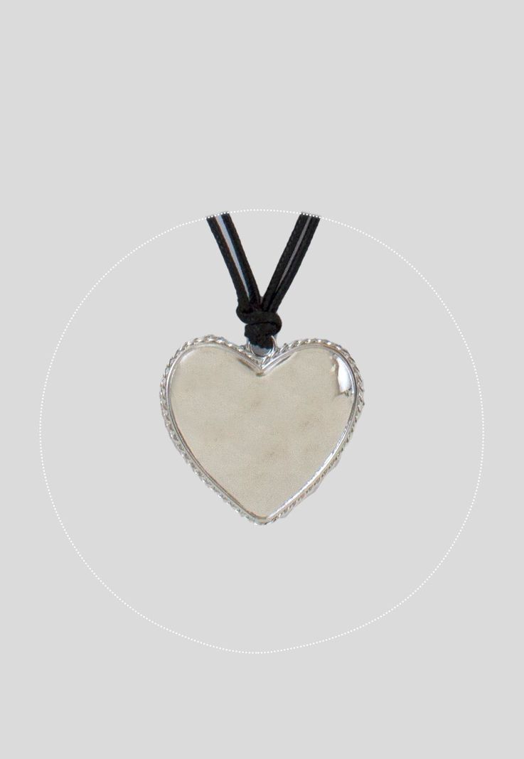Collar largo corazon metal Plata-1