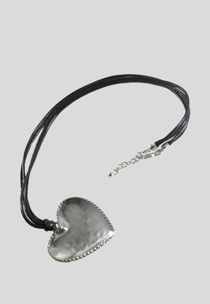 Collar largo corazon metal Plata-2