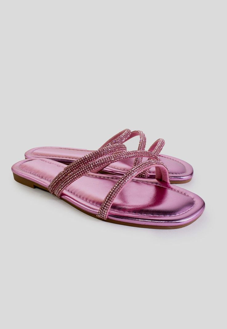 Sandalia baja 3 tiras strass Lila-1