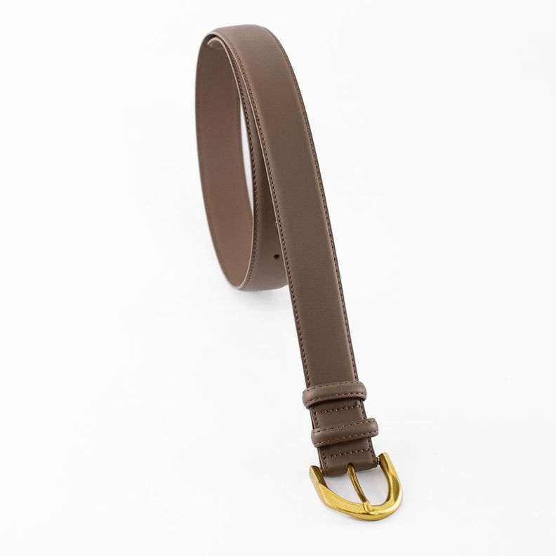 Cinturón Cuero Clásico Pasador Metal Mujer Taupe Mailea-3