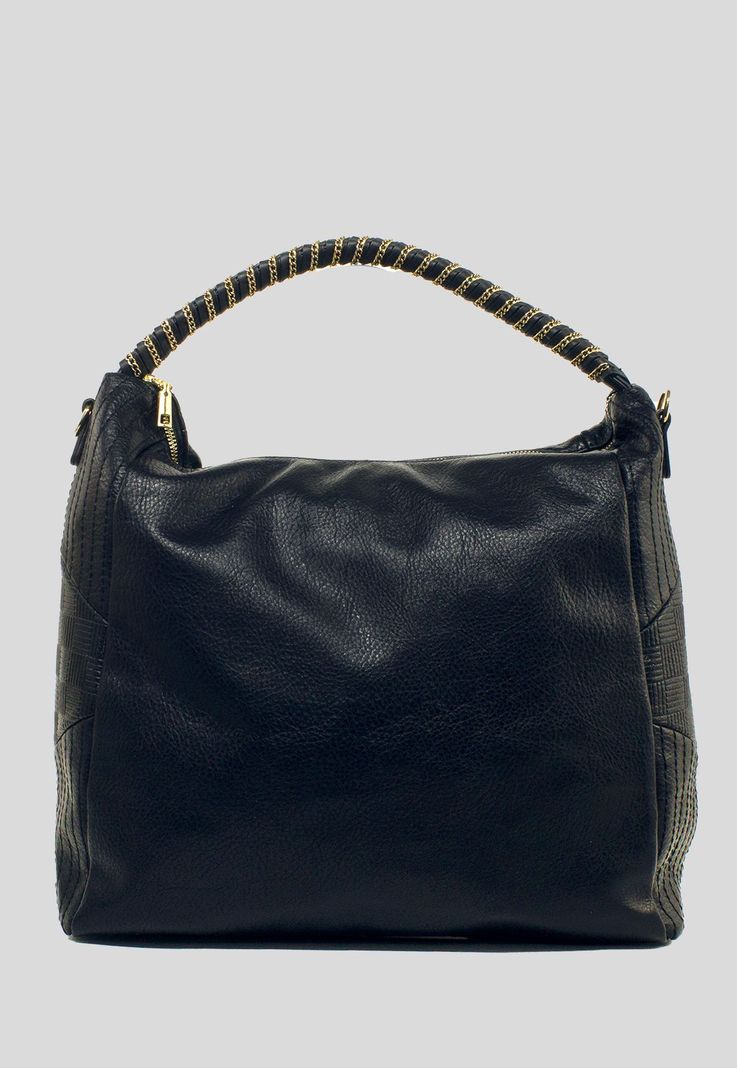 Cartera Con Manilla Cadena Negro-0