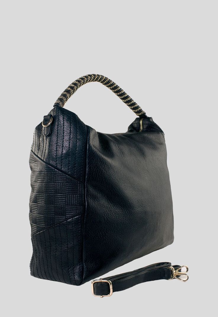 Cartera Con Manilla Cadena Negro-1