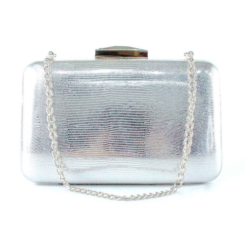 Cartera de Noche Rigida 823 Mujer Plateado Mailea-0