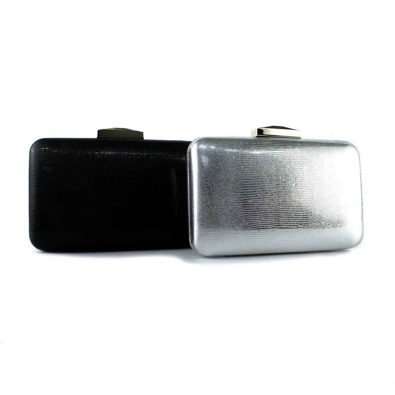 Cartera de Noche Rigida 823 Mujer Plateado Mailea-6