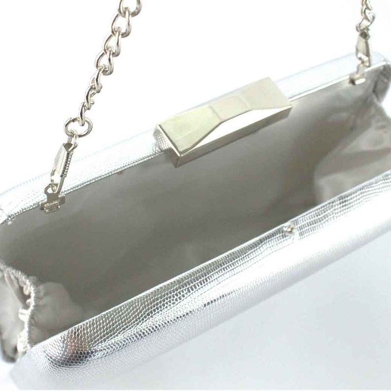 Cartera de Noche Rigida 823 Mujer Plateado Mailea-7